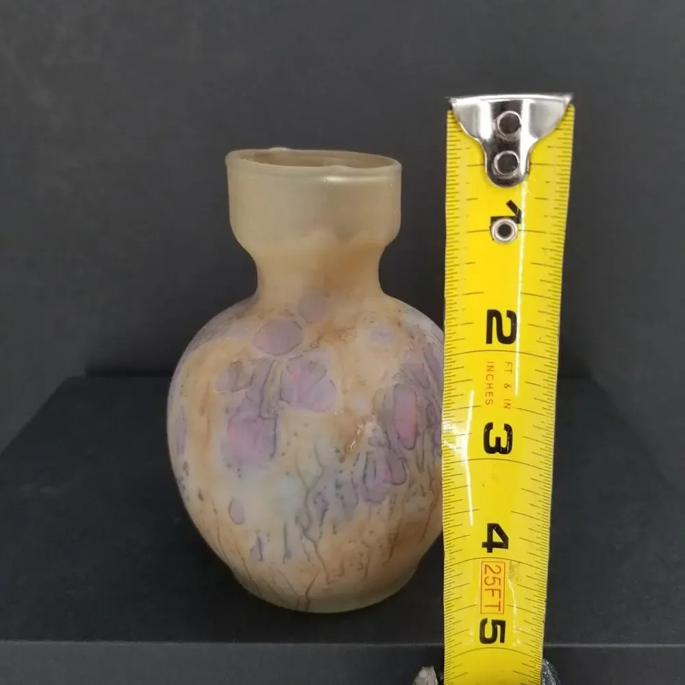 Handblown Glass Vase Petite Alcohol Ink Hand painted 5